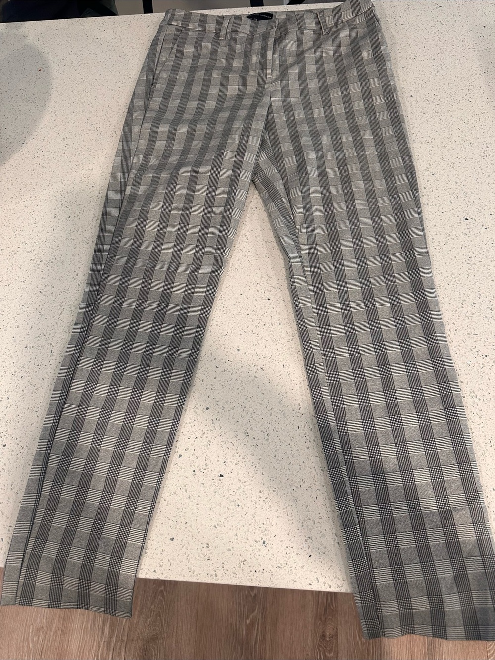 Adrienne Vittadini Black and White Glen Plaid Pants